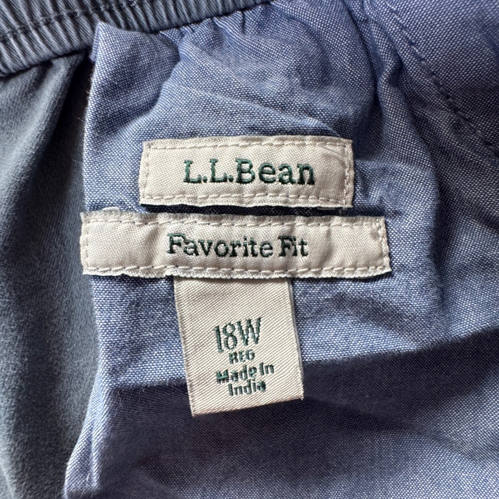 LL Bean Favorite Fit Elastic Waist Pants Gray Womens 18W - Picture 3 of 11
